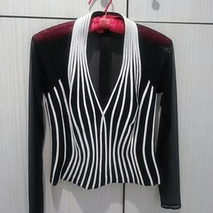 Tadashi Black & White Blouse